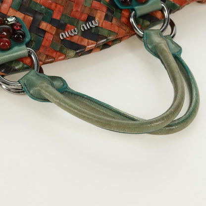 Miu Miu Chain Handle Bag Pleated Leather, Multicolour, Leather, Handbag