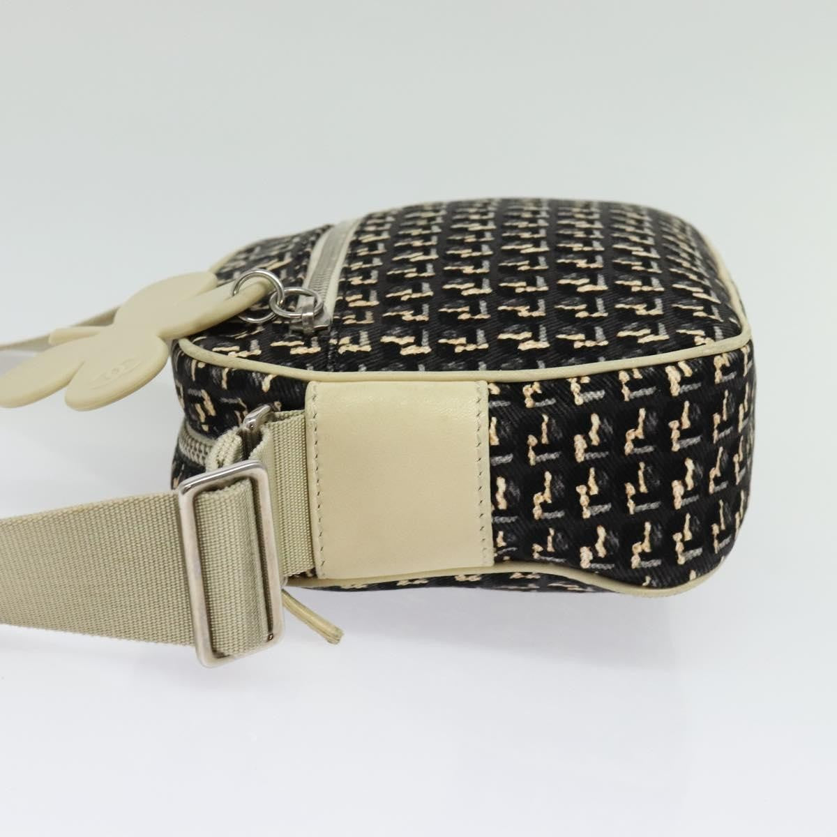Chanel Vintage Clover Camera Bag Printed Canvas, BLACK, CANVAS, Shoulder bag