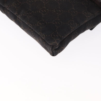 Gucci Vintage Double Belt Bag GG Canvas with Leather, BROWN, CANVAS, Clutche & pouche