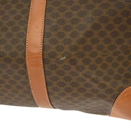 Celine Vintage Macadam Boston bag Canvas and Leather, BROWN, CANVAS, Travel bag