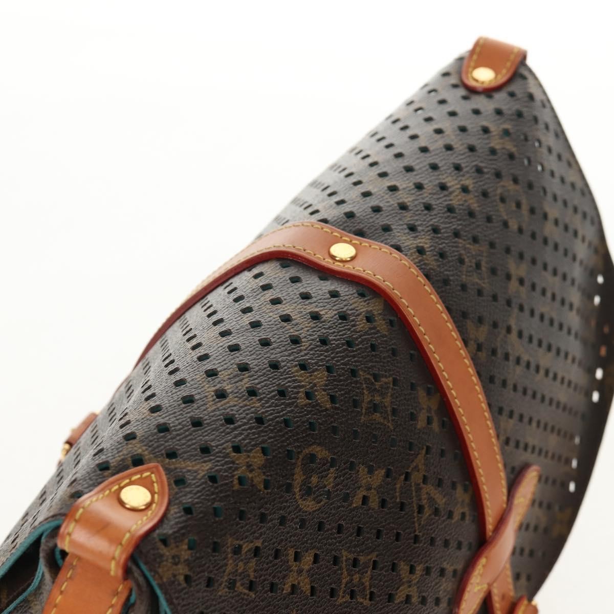 Louis Vuitton Flore Saumur Handbag Perforated Monogram Canvas, BROWN, CANVAS, Shoulder bag