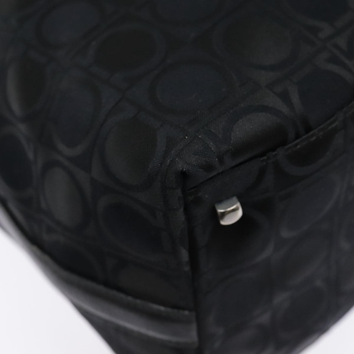 Salvatore Ferragamo Gancini Shoulder Bag Nylon, BLACK, NYLON, Shoulder bag