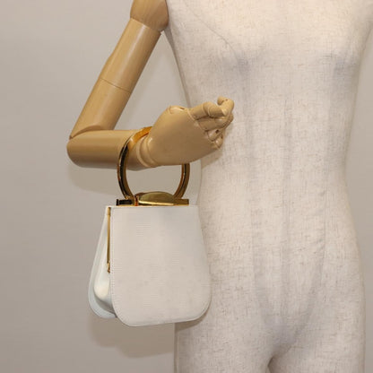 Salvatore Ferragamo Gancini mini handbag Leather, WHITE, LEATHER, Handbag