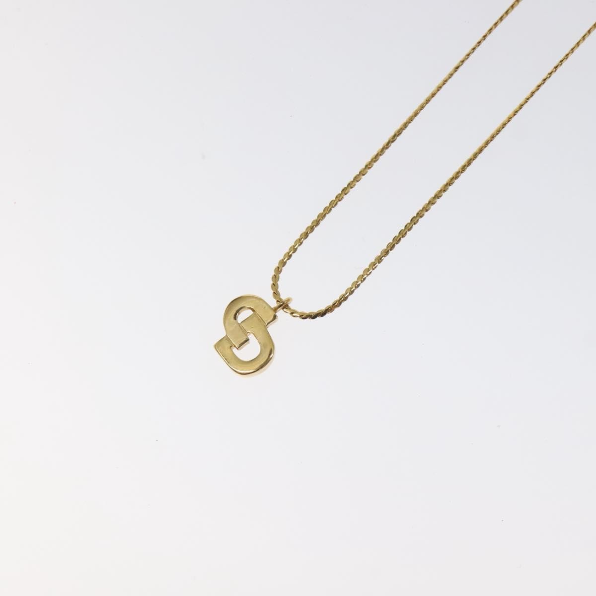 Christian Dior CD Pendant Necklace Metal, GOLD, METAL, Necklace
