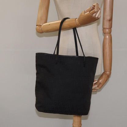 Fendi Zucchino Canvas, BLACK, CANVAS, Tote bag