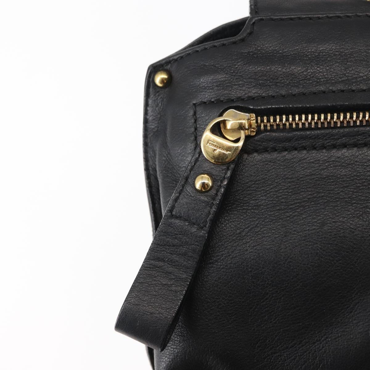 Salvatore Ferragamo Sofia Satchel Leather, BLACK, LEATHER, Handbag