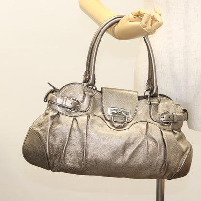 Salvatore Ferragamo Marisa Satchel Leather, GOLD, LEATHER, Handbag