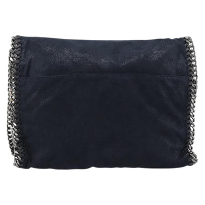 Stella McCartney Falabella Fold Over Flap Crossbody Bag Shaggy Deer, Navy, Synthetic, Shoulder Bag