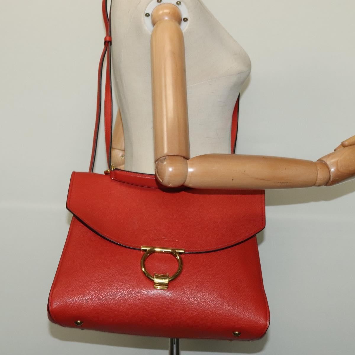 Salvatore Ferragamo Margot Satchel Leather, RED, LEATHER, Handbag