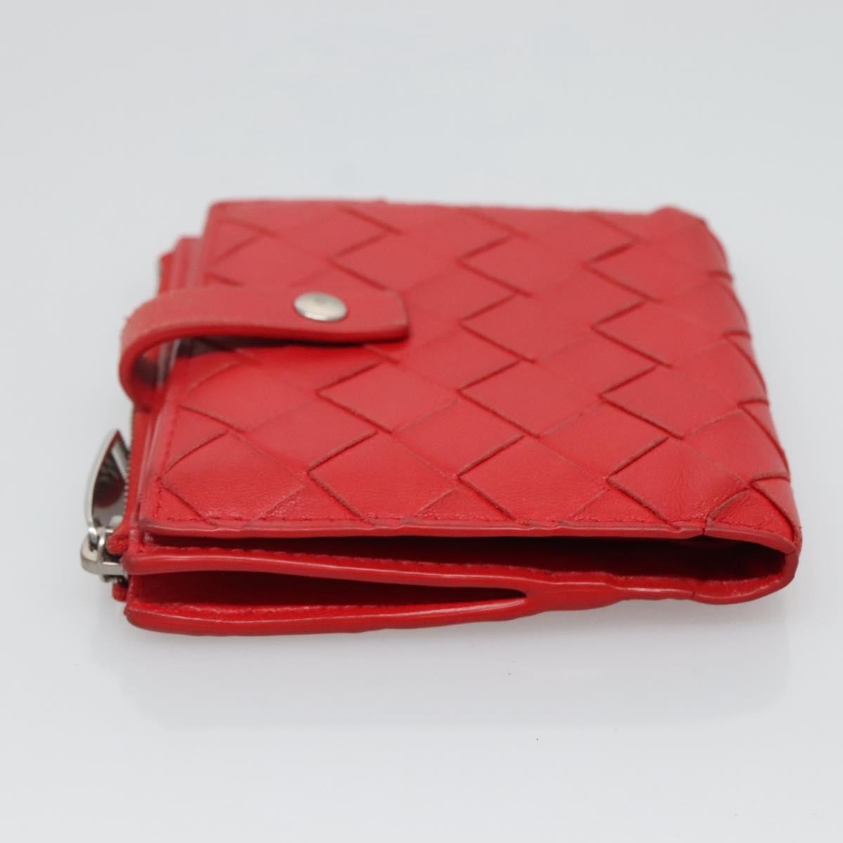 Bottega Veneta Bifold Coin Pocket Card Holder Intrecciato Nappa, RED, LEATHER, Wallets
