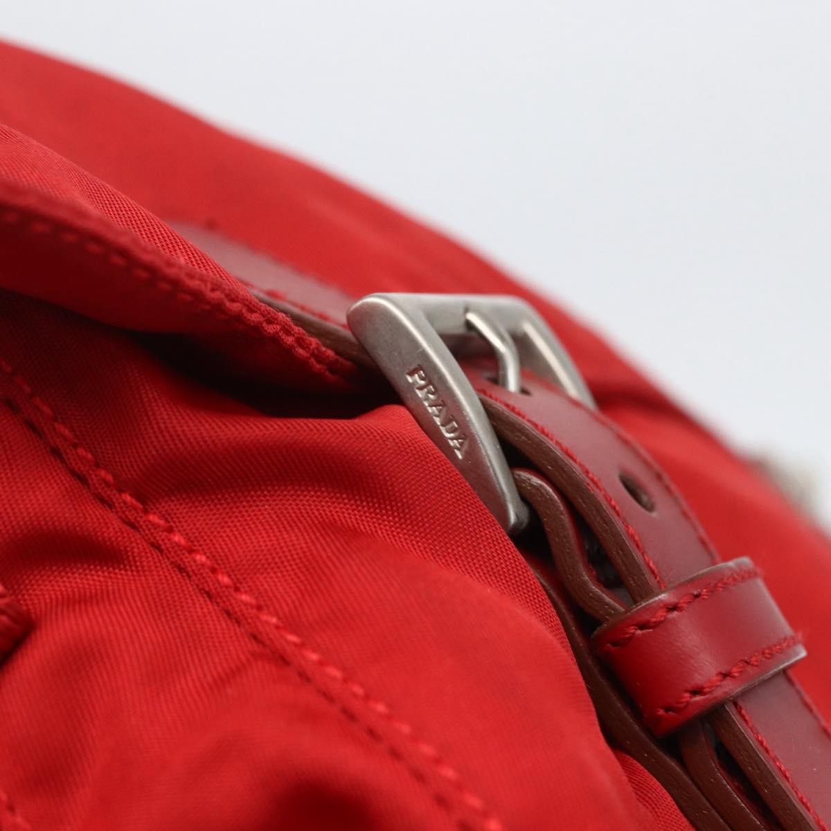 Prada Zip Buckle Messenger Bag Tessuto, Red, Nylon, Shoulder Bag
