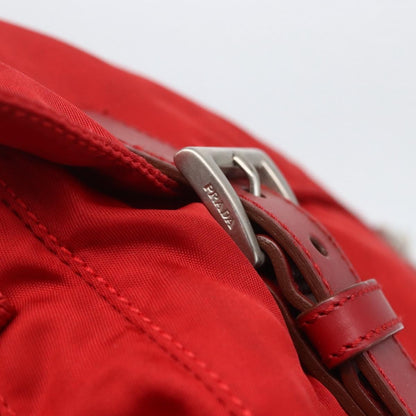 Prada Zip Buckle Messenger Bag Tessuto, Red, Nylon, Shoulder Bag
