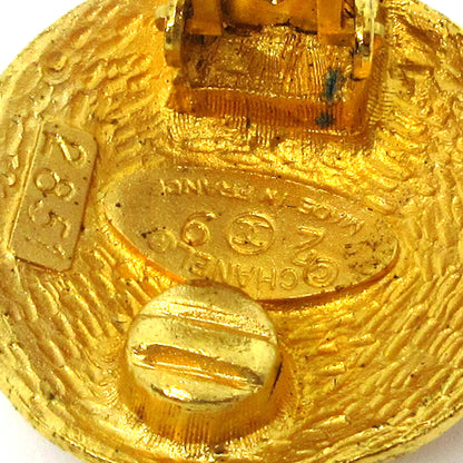 Chanel Vintage CC Round Clip-On Earrings Metal, GOLD, GOLD_PLATED, Earrings