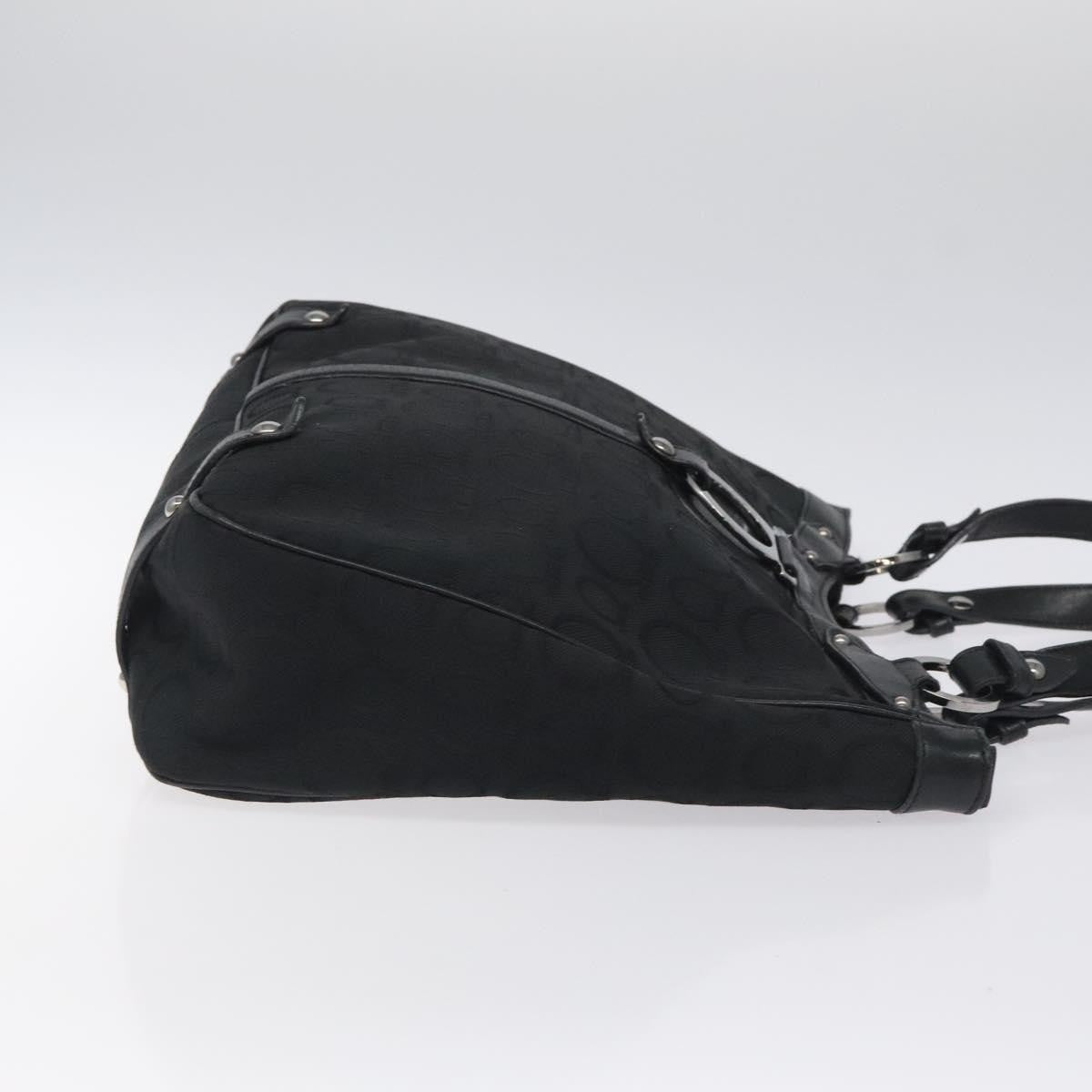 Salvatore Ferragamo Gancini Tote Gancini Canvas, BLACK, CANVAS, Tote bag