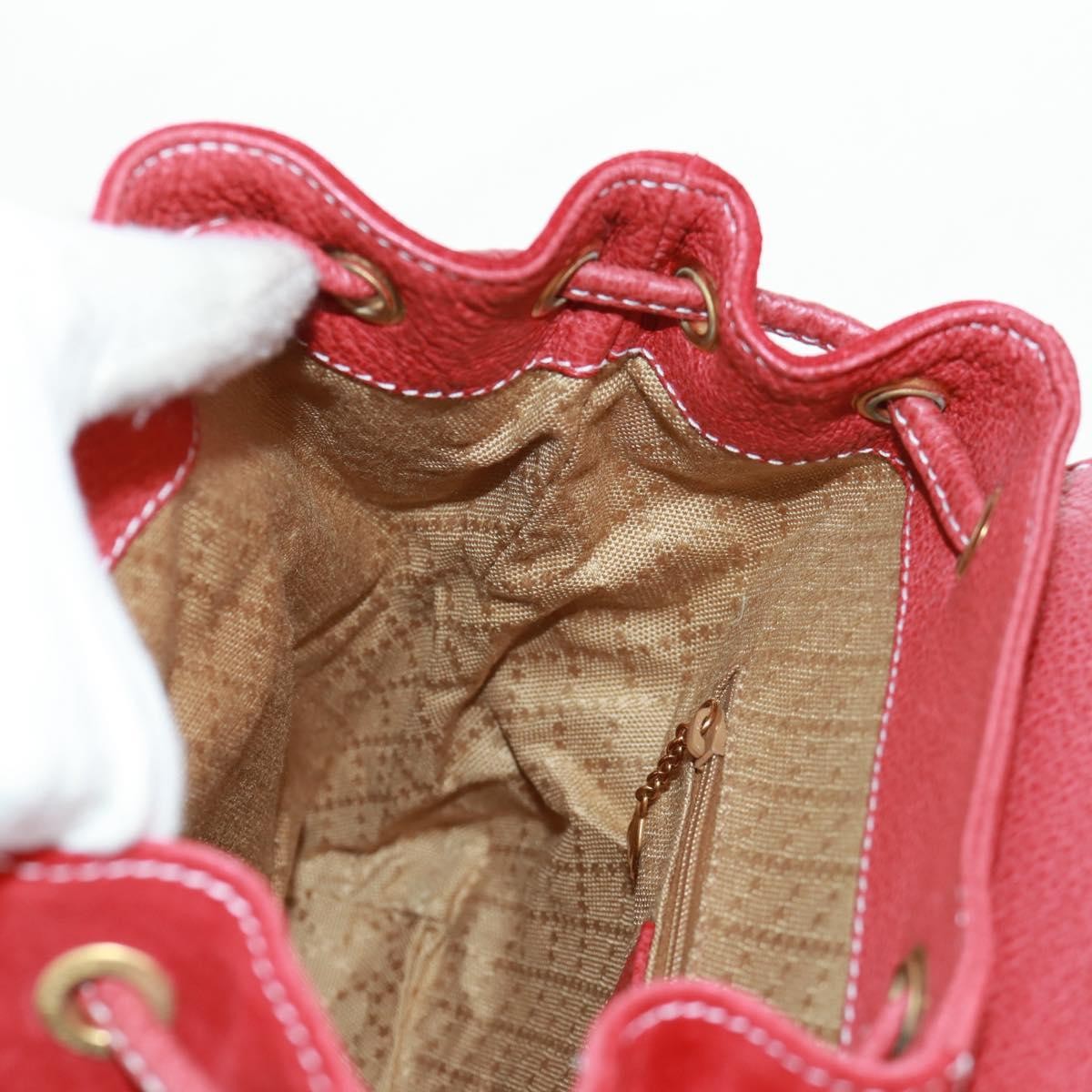 Gucci Vintage Bamboo Backpack Suede, RED, SUEDE, Backpack