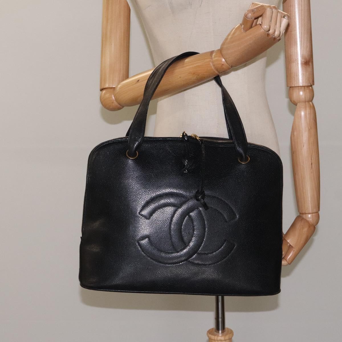 Chanel Vintage CC Dome Bag Caviar, Black, Calfskin, Handbag