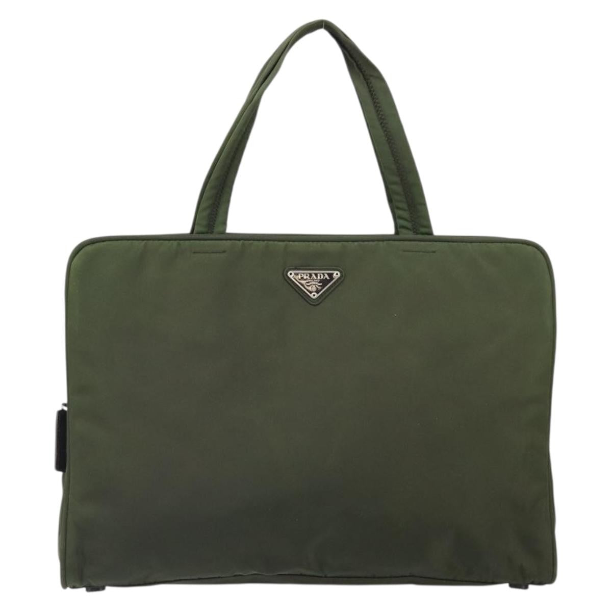 Prada Vintage Zip Handbag Tessuto, GREEN, NYLON, Handbag