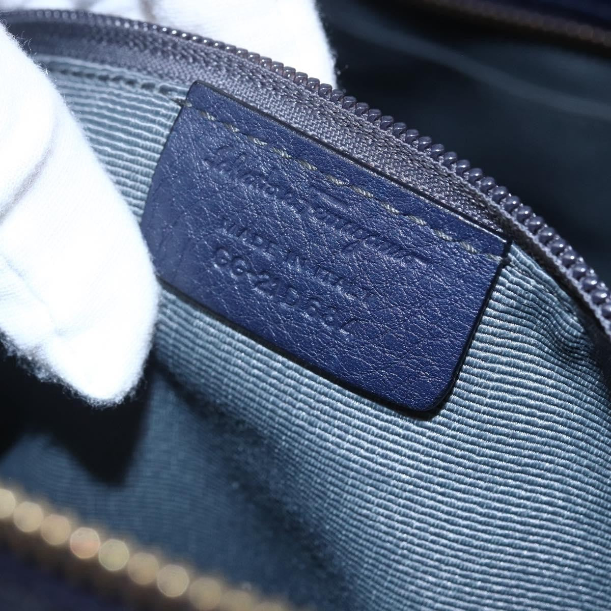 Salvatore Ferragamo Izzie Gancini Embossed Tote Soft Calf, BLUE, LEATHER, Tote bag