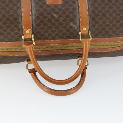 Celine Vintage Macadam Boston bag Canvas and Leather, BROWN, CANVAS, Travel bag