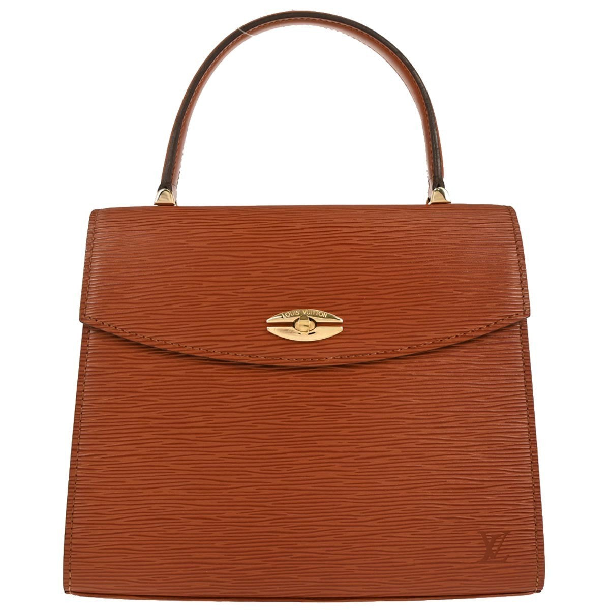 Louis Vuitton Malesherbes Handbag Epi Leather, BROWN, LEATHER, Handbag