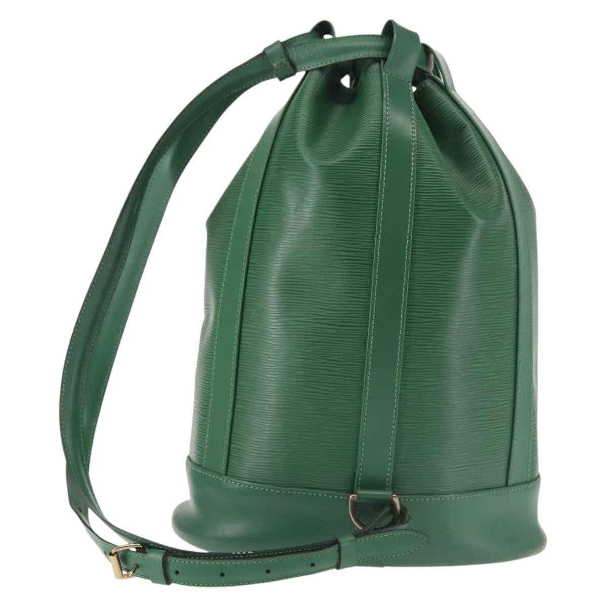 Louis Vuitton Randonnee Backpack Epi Leather, GREEN, LEATHER, Shoulder bag