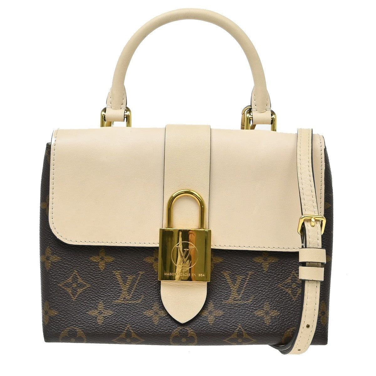 Louis Vuitton Locky Handbag Monogram Canvas with Leather, Brown, Canvas, Handbag