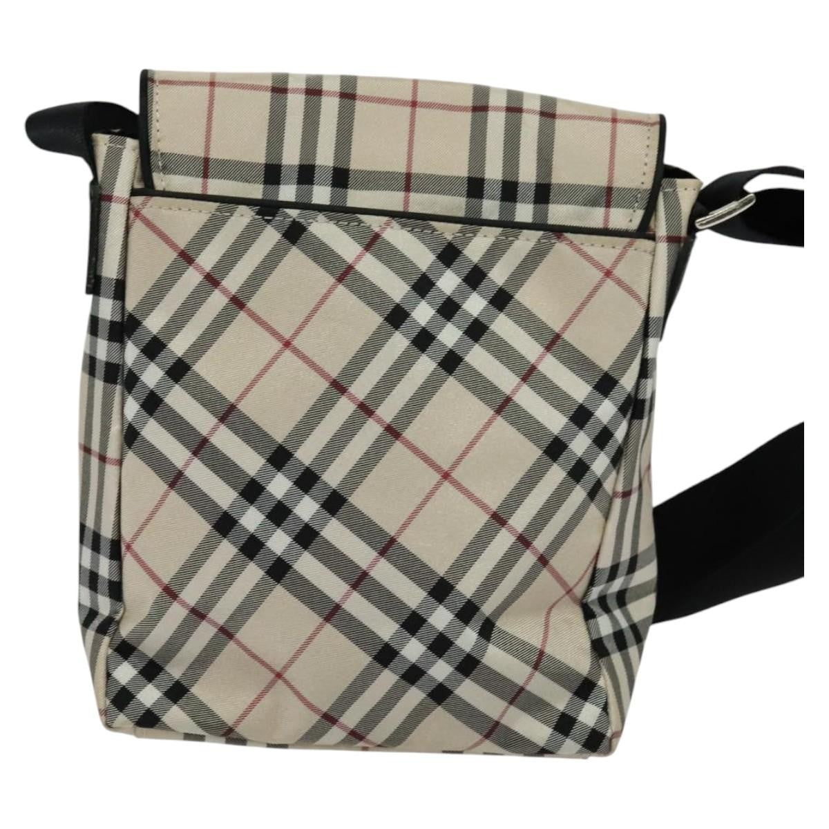 Burberry Nova Check Blue Label Nylon, Beige, Nylon, Shoulder Bag