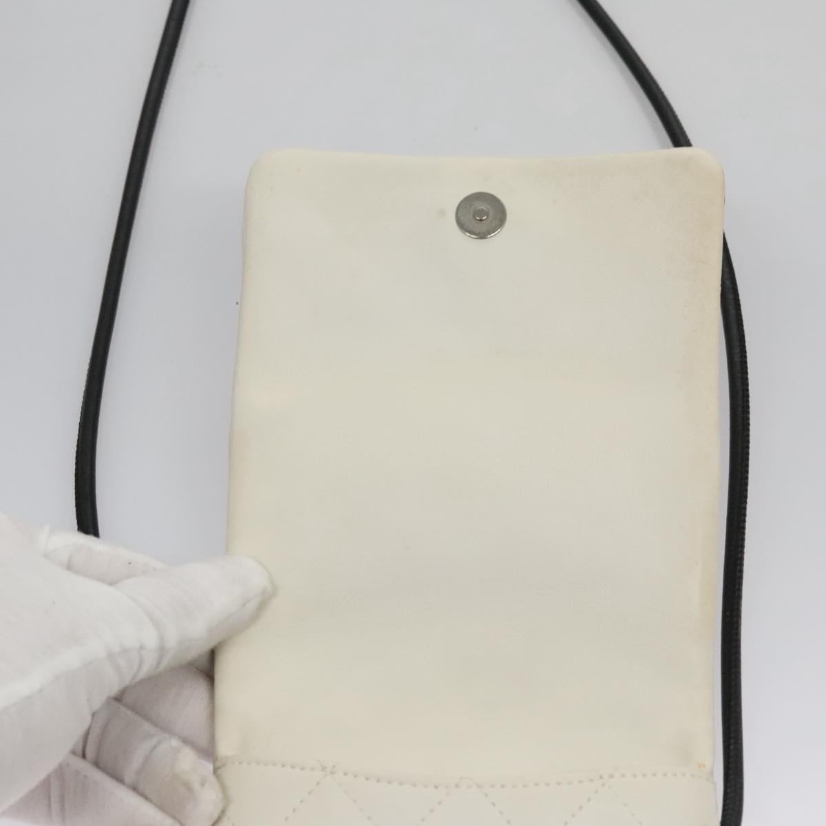 Chanel Cambon Crossbody Bag Quilted Leather, WHITE, LEATHER, Shoulder bag