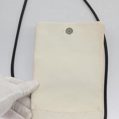 Chanel Cambon Crossbody Bag Quilted Leather, WHITE, LEATHER, Shoulder bag