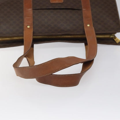 Celine Vintage Macadam Handbag Leather, BROWN, LEATHER, Handbag