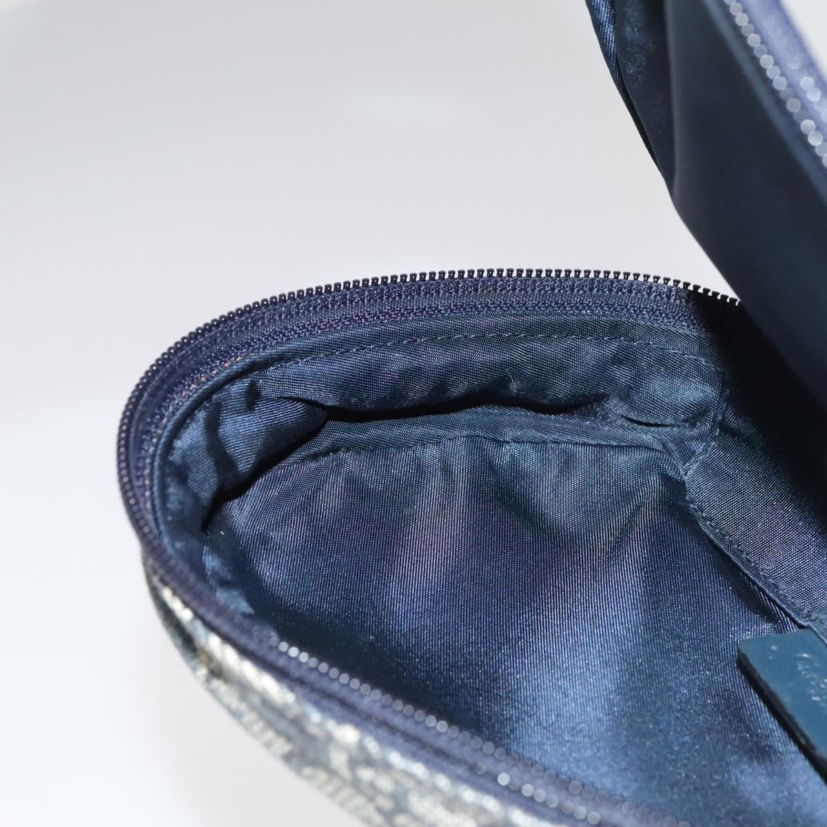 Christian Dior Vintage Saddle Coin Purse Diorissimo Canvas, NAVY, CANVAS, Wallets