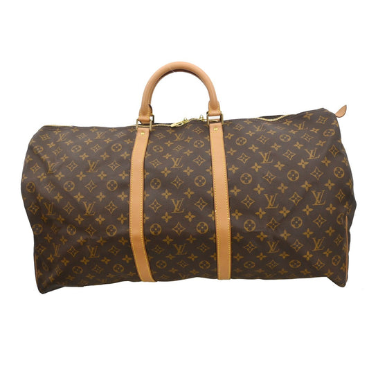 Louis Vuitton Keepall Bag Monogram Canvas, Brown, Canvas, Travel Bag