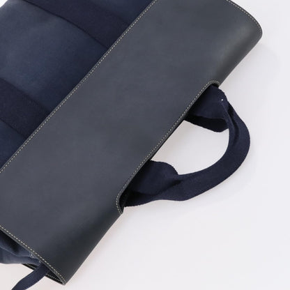 Hermes Valparaiso Bag Toile and Leather, NAVY, CANVAS, Handbag