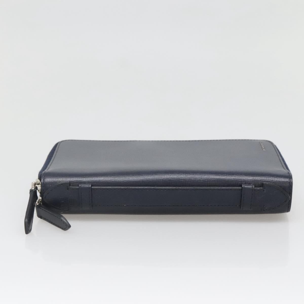 Burberry Reeves Double Zip Organizer Wallet Leather, NAVY, LEATHER, Wallets