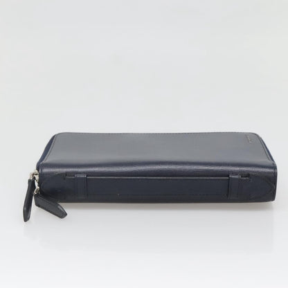 Burberry Reeves Double Zip Organizer Wallet Leather, NAVY, LEATHER, Wallets