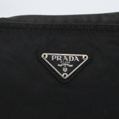 Prada Zip Top Messenger Bag Tessuto, BLACK, NYLON, Shoulder bag