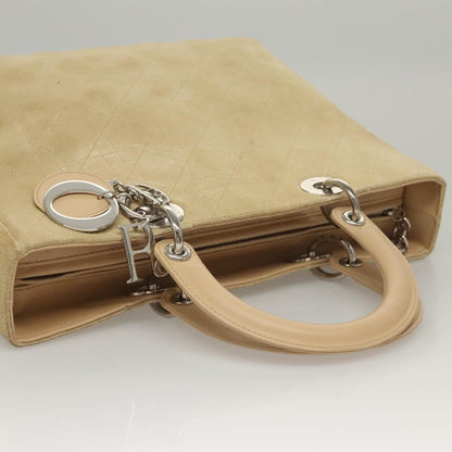 Christian Dior Lady Dior Bag Cannage Quilt Suede, BEIGE, SUEDE, Handbag