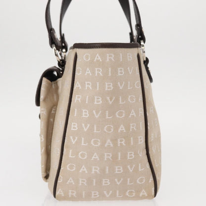 Bvlgari Logomania Handbag Canvas, Beige, Canvas, Handbag