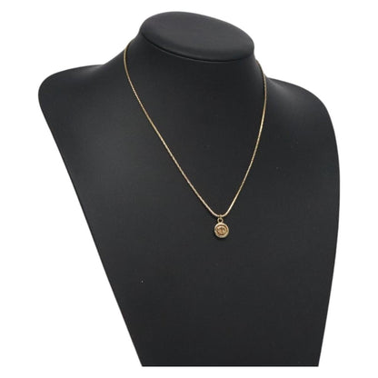 Christian Dior CD Round Pendant Necklace Metal, GOLD, METAL, Necklace