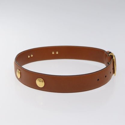 Gucci Buckle Belt Studded Leather, BROWN, LEATHER, Belts