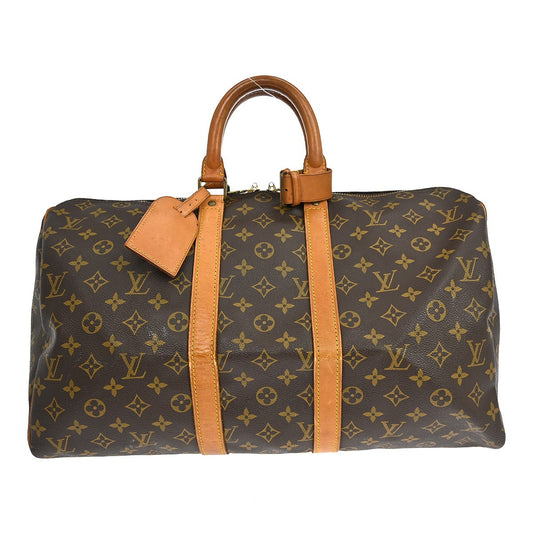 Louis Vuitton Keepall Bag Monogram Canvas, BROWN, CANVAS, Travel bag
