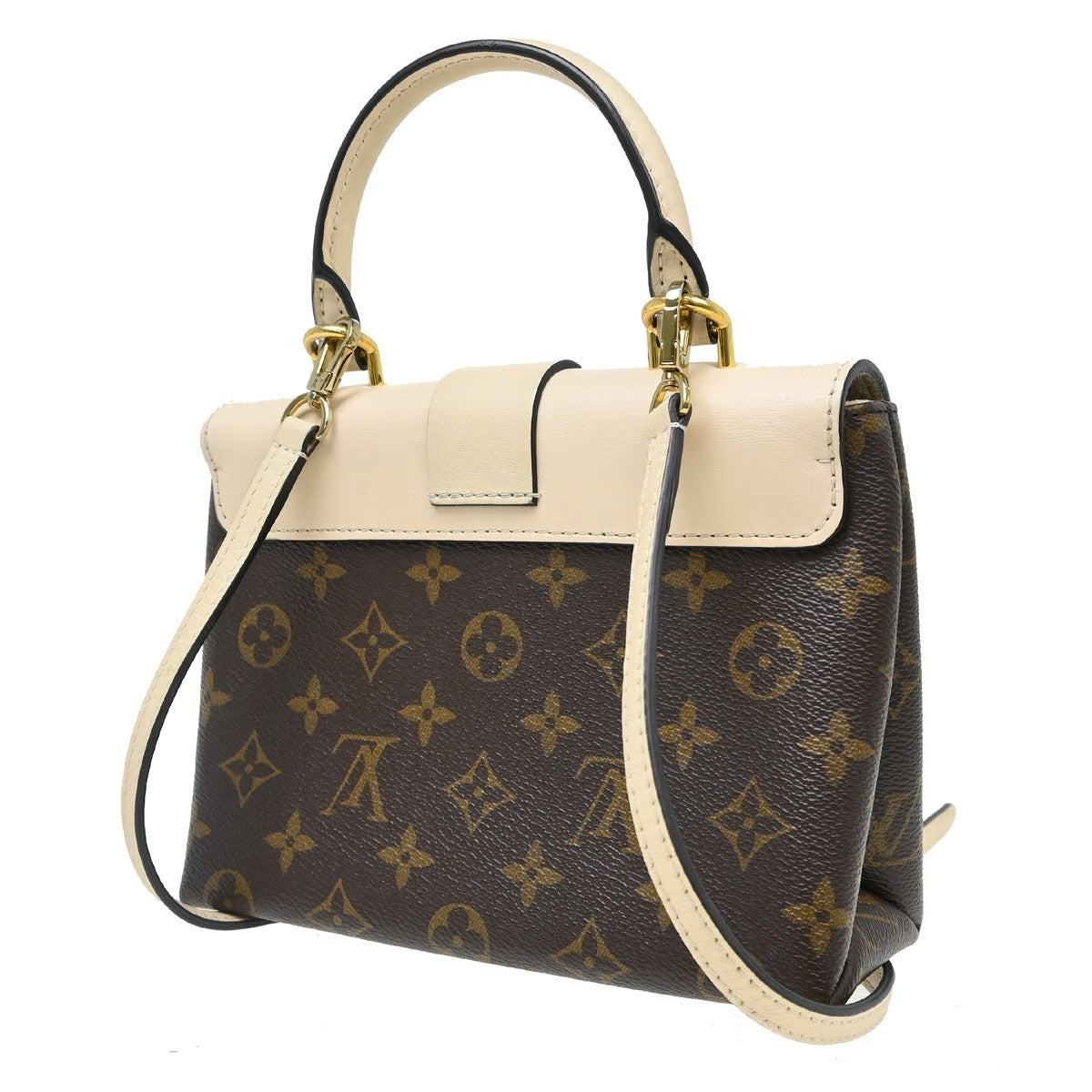 Louis Vuitton Locky Handbag Monogram Canvas with Leather, Brown, Canvas, Handbag