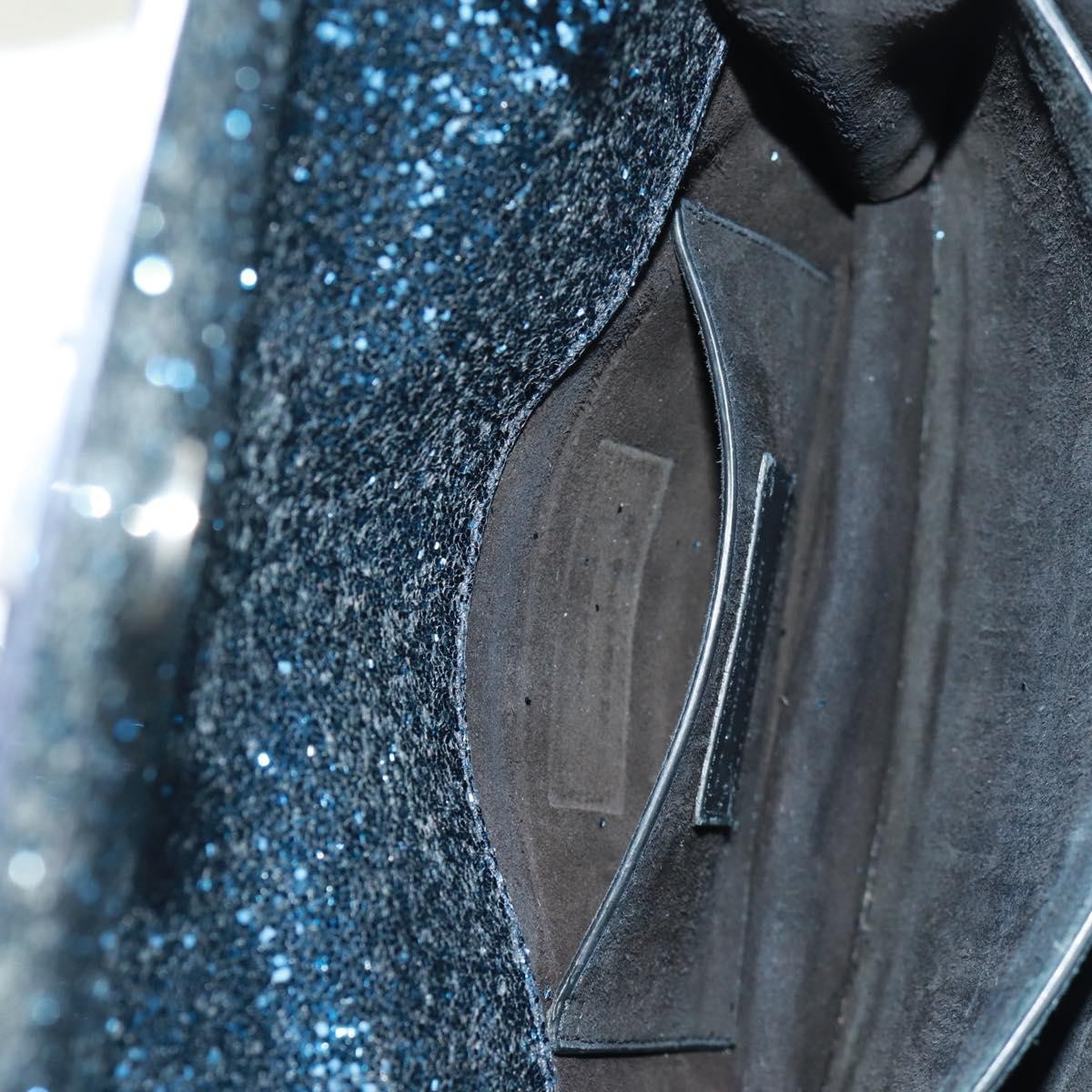 Saint Laurent Sunset Satchel Glitter, BLUE, LEATHER, Shoulder bag
