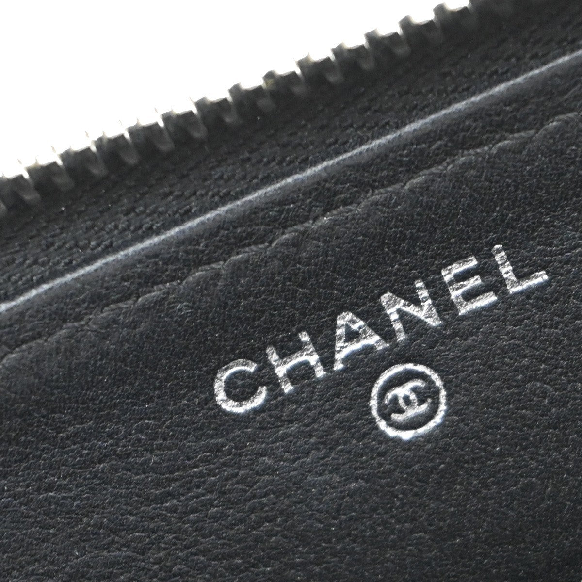 Chanel CC Charm Zip Around Wallet Quilted Lambskin, Black, Leather, Wallet