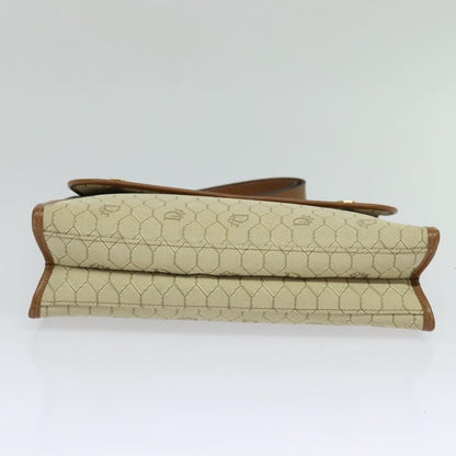 Christian Dior Vintage Honeycomb Shoulder Bag Canvas and Leather, BEIGE, CANVAS, Shoulder bag