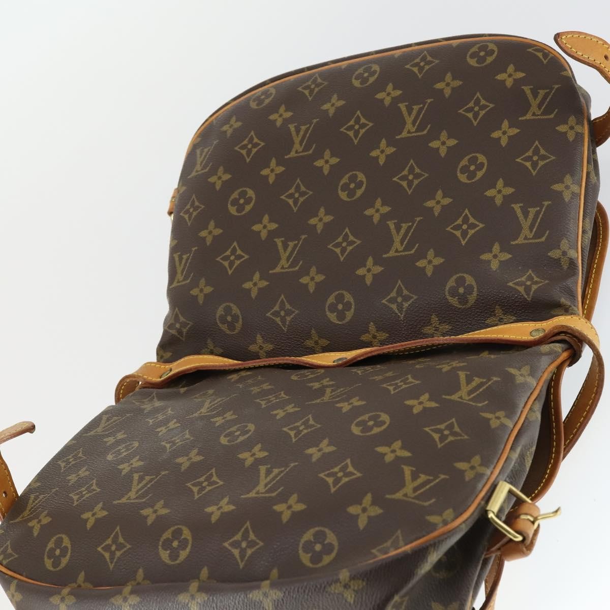 Louis Vuitton Saumur Handbag Monogram Canvas, BROWN, CANVAS, Shoulder bag