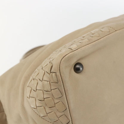Bottega Veneta Intrecciato Handbag Leather, BEIGE, LEATHER, Handbag