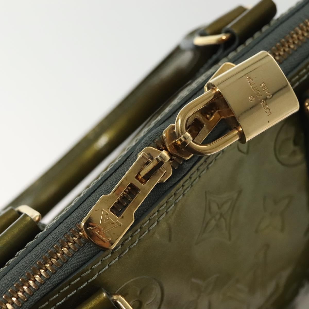 Louis Vuitton Alma Handbag Monogram Vernis, GREEN, PATENT_LEATHER, Handbag