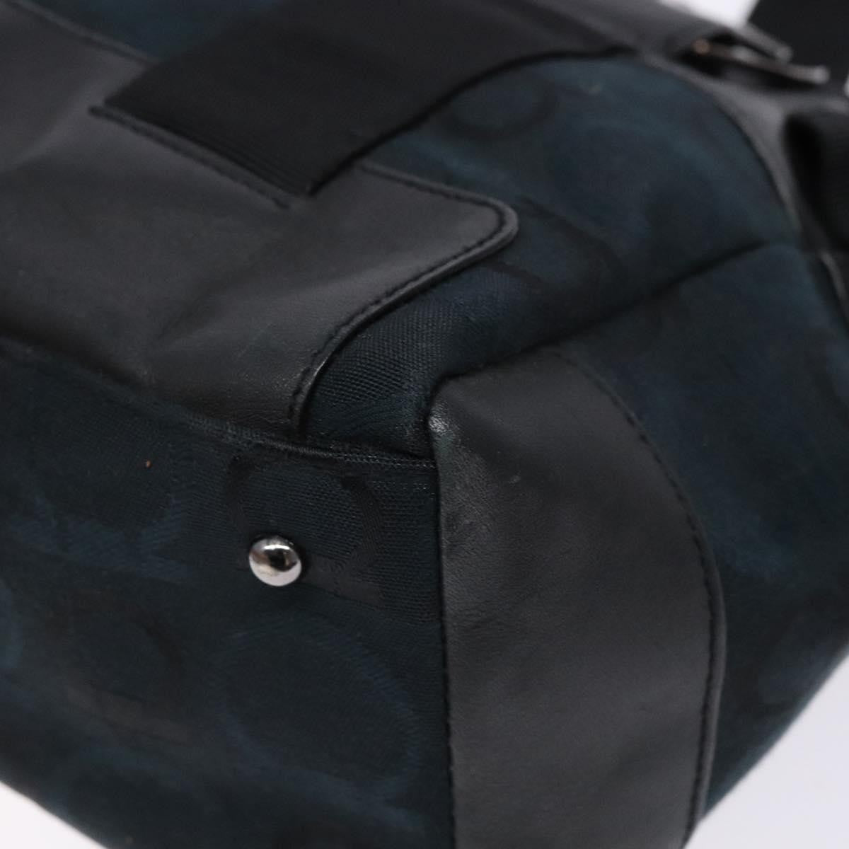 Salvatore Ferragamo Gancini Tote Canvas, BLACK, CANVAS, Tote bag
