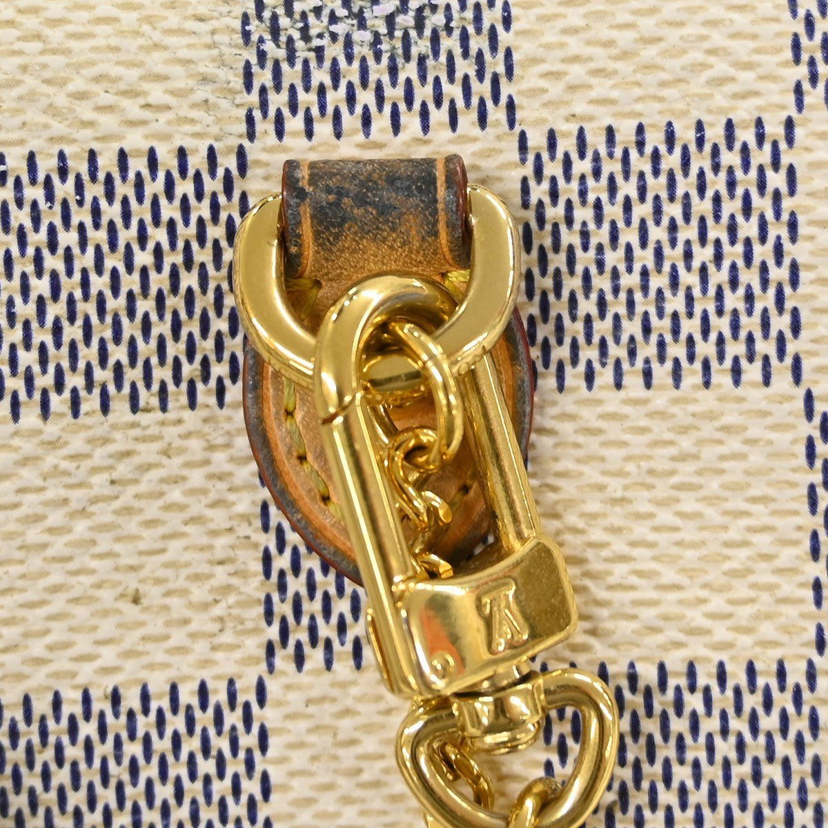 Louis Vuitton Étui Téléphone Damier Azur, WHITE, CANVAS, Wallets